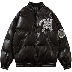 Letter Patch Winter Coat