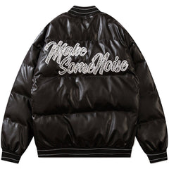 Letter Patch Winter Coat