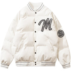 Letter Patch Winter Coat