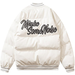 Letter Patch Winter Coat