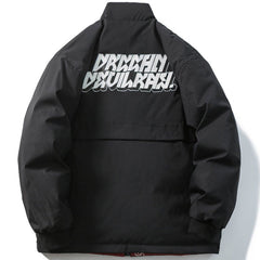 Letter Print Double-sided Puffer Jacket