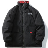 Letter Print Double-sided Puffer Jacket