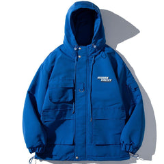 Letter Print Hood Winter Coat