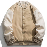 Letter Print Patchwork Winter Coat