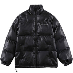 Pufferjacke mit Buchstaben-Print