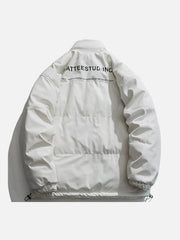 Letter Print Reversible Sherpa Jacket