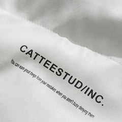 Letter Print Reversible Sherpa Jacket