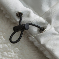 Letter Print Reversible Sherpa Jacket