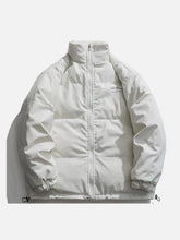 Letter Print Reversible Sherpa Jacket