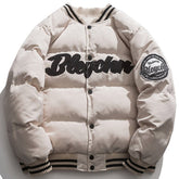 Wintermantel mit Buchstaben-Print