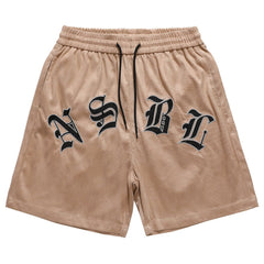 Shorts mit Buchstabenstickerei und Kordelzug