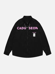 Langarmshirt mit Buchstaben-Print und Halsketten-Design