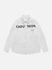 Langarmshirt mit Buchstaben-Print und Halsketten-Design