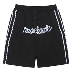 Shorts mit Kordelzug und Linienbuchstaben