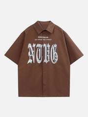 Linear Monogram Print Short Sleeve Shirts