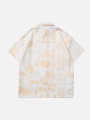 Lockeres, lässiges Kurzarmhemd mit Graffiti-Print