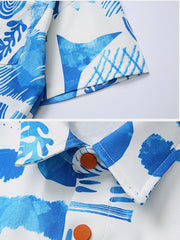 Lockeres, lässiges Kurzarmhemd mit Graffiti-Print