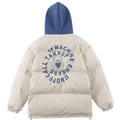 Wintermäntel mit Kapuze und Love Bear-Print