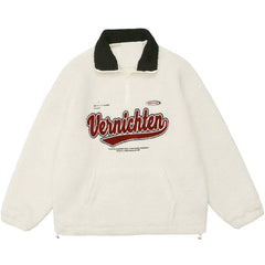 Sherpa-Wintermantel mit Monogramm-Stickerei