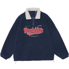 Sherpa-Wintermantel mit Monogramm-Stickerei