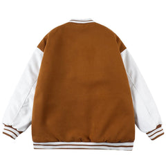 Patchwork-Wintermantel mit Monogramm-Patch-Stickerei