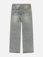 Multi Hole Zip Up Jeans