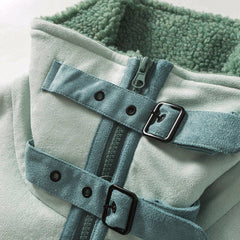 Patchwork-Wintermantel mit mehreren Taschen