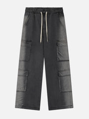 Multi-Pocket Washed Jeans