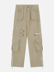 Pantalon cargo zippé à poches multiples