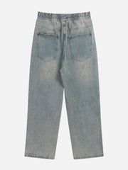 Multi Zip Up Folds Jeans