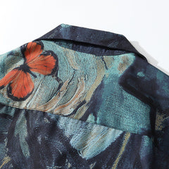 Kurzarmhemd mit Ölgemälde