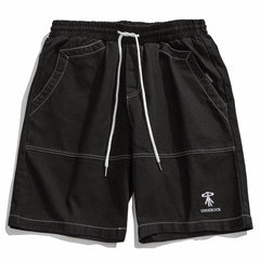 Shorts mit offener Fadenstickerei