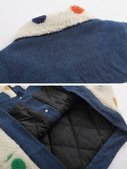 Sherpa-Mantel „Origin Denim Patchwork“