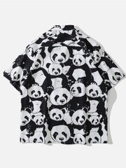 Panda Print Short-sleeved Shirt