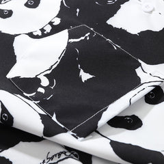 Panda Print Short-sleeved Shirt