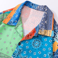 Kurzarm-Hemd mit Bandana-Einsatz