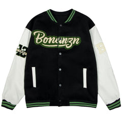 Patch Stickerei Patchwork PU Wintermäntel