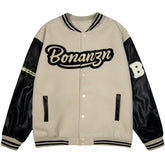 Patch Stickerei Patchwork PU Wintermäntel