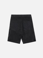 Patchwork-Shorts aus Sackleinen
