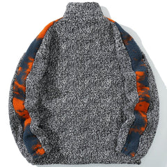 Sherpa-Wintermantel mit Patchwork-Camouflage