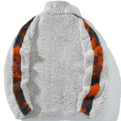 Sherpa-Wintermantel mit Patchwork-Camouflage