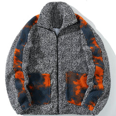 Sherpa-Wintermantel mit Patchwork-Camouflage