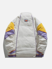 Patchwork Contrast Winter Coat