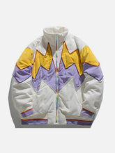 Patchwork-Kontrast-Wintermantel