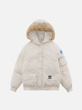 Patchwork-Wintermantel mit Kordelzug