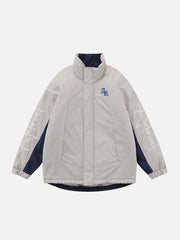 Patchwork-Wintermantel mit Kordelzug