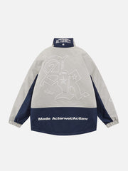 Patchwork-Wintermantel mit Kordelzug