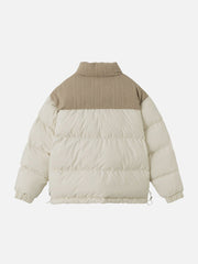 Patchwork-Wintermantel mit Kordelzug