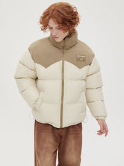 Patchwork-Wintermantel mit Kordelzug