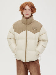 Patchwork-Wintermantel mit Kordelzug